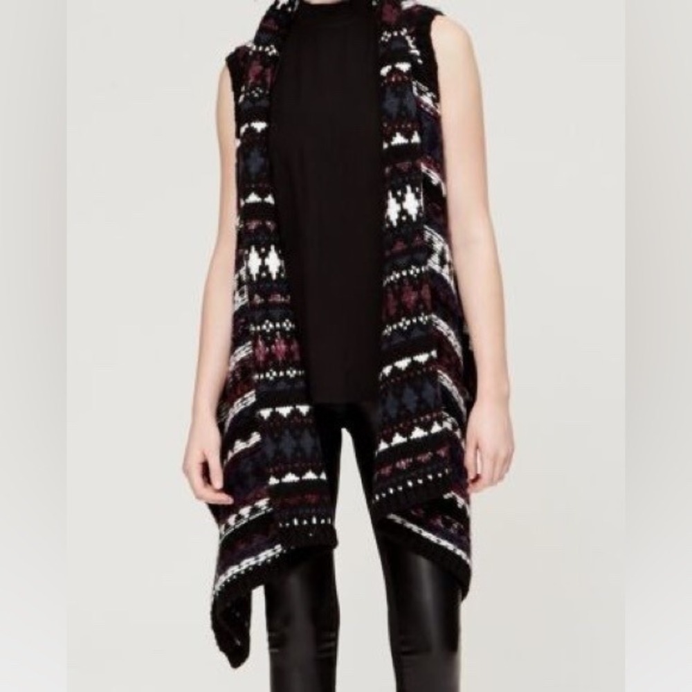 LOFT Sweater Vest XS/S Multicolor Fair Isle Southwestern Wool Alpaca Boho‎ Cozy